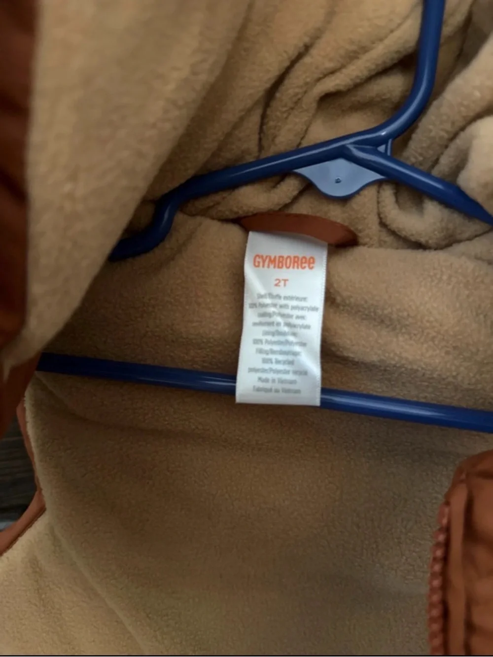 Gymboree Rust Brown Hooded Puffer Vest
